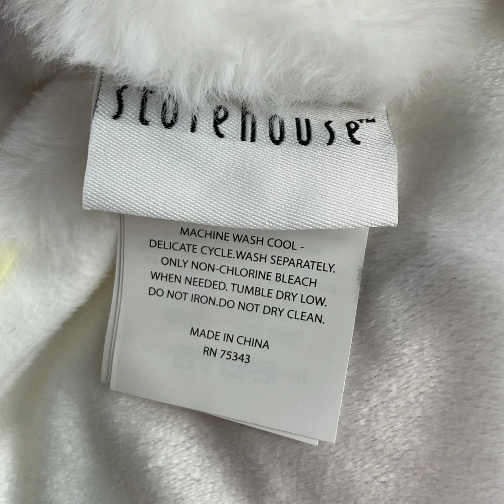 Storehouse Seasonal Faux Fur Ghost Throw‎ 50x70 White Multi Color Halloween